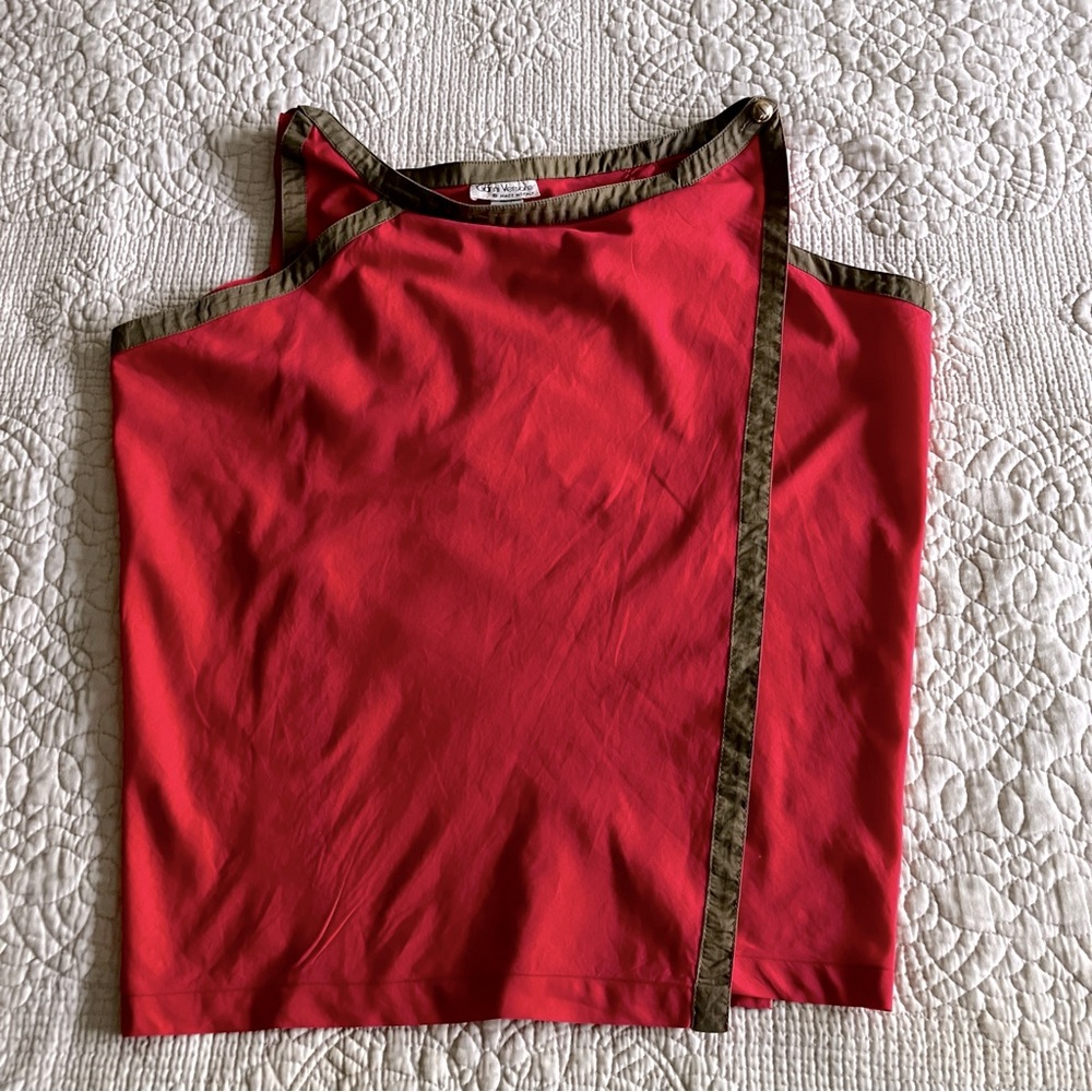 VTG Gianni Versace red/ brown cotton tank